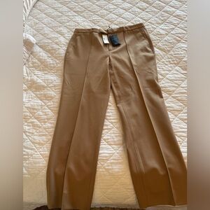 NWT J. Crew Camel/Tan Cropped Tollegno 1900 Wool Trousers Size 4P